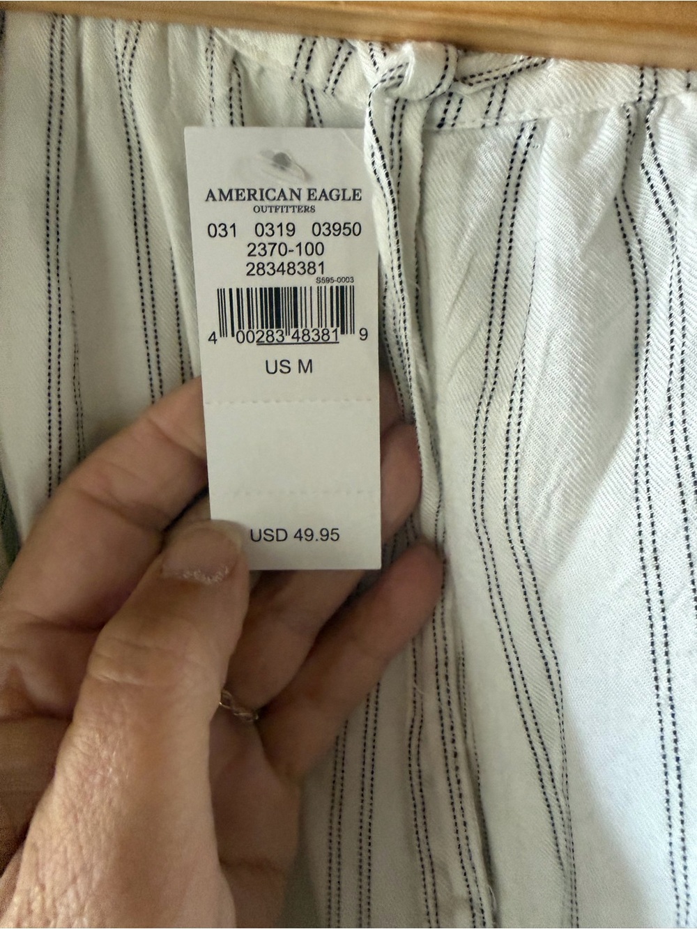 American Eagle Outfitters Cream Striped Lace-Trim Camisole & Skirt Set - Picture 6 of 7